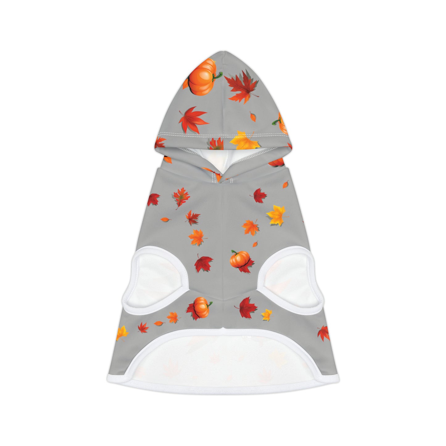 GA Ludo Leaves and Pumpkins, Pet Hoodie (Grey)