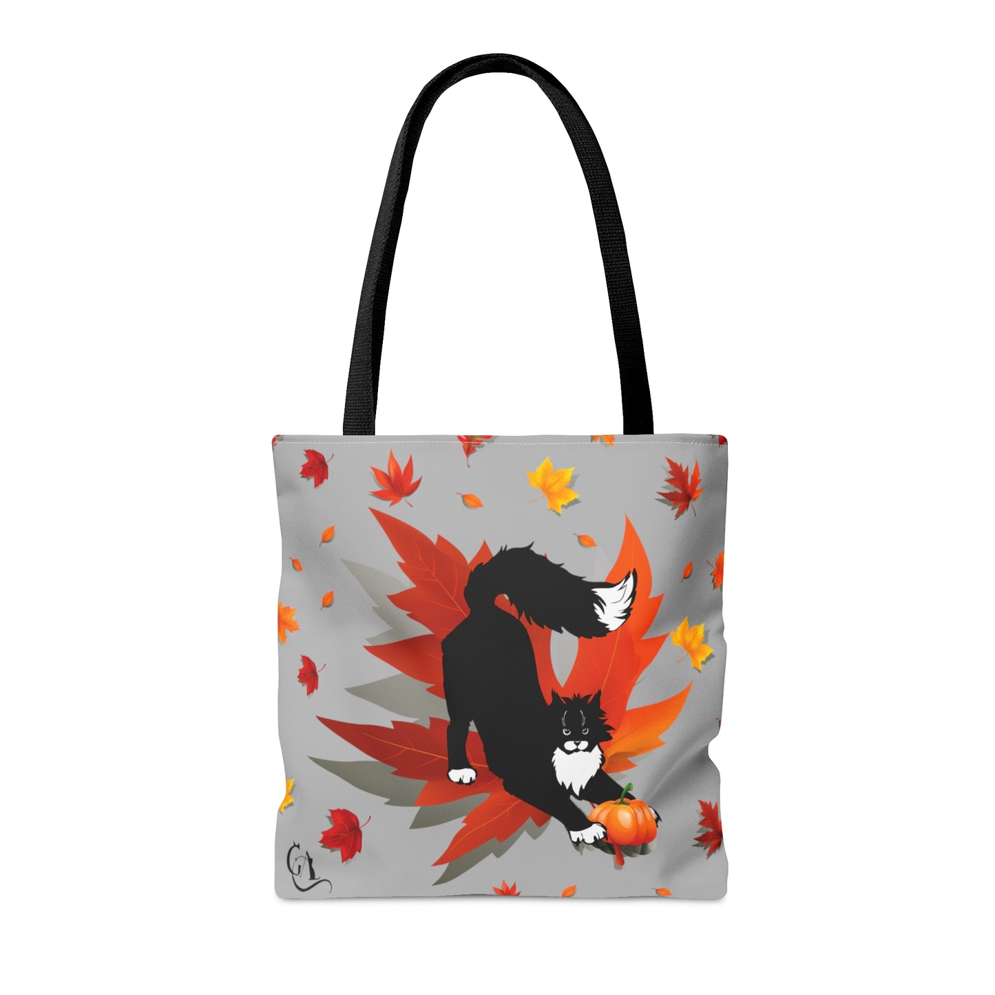 GA Cat Ludo Leaves and Pumpkin`s - Tote Bag grey