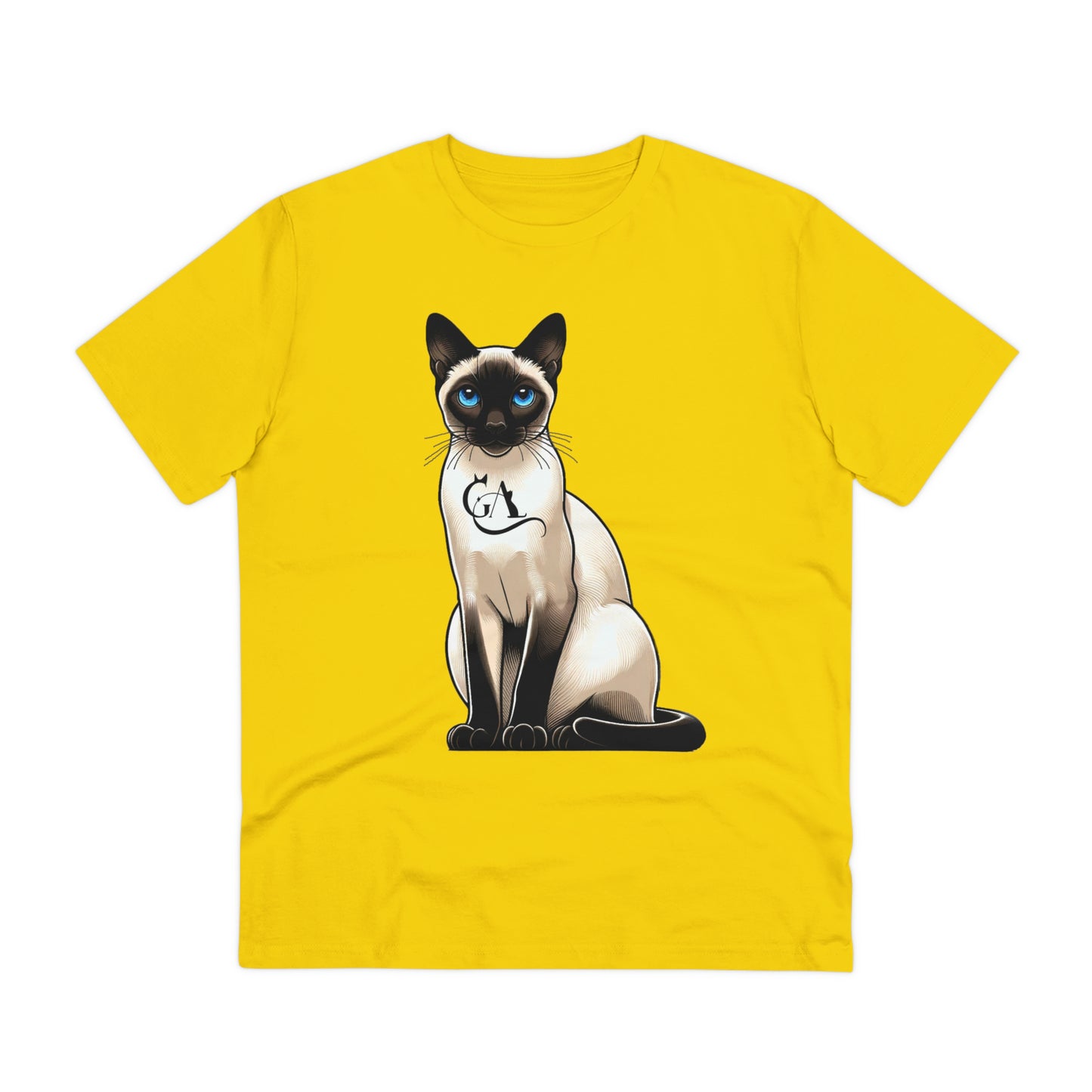 GA Enchanting Siamese Cat Illustration Tee - Captivating Design Meets Comfort- 100% organic t-shirt - unisex.