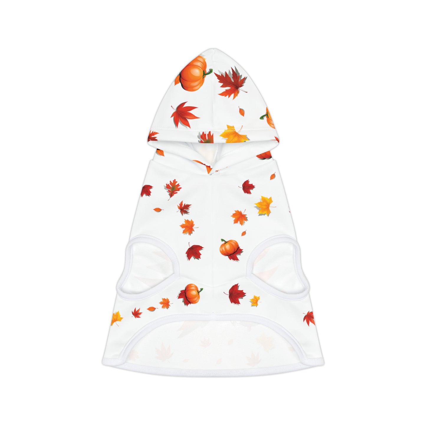 GA Ludo Leaves and Pumpkins, Pet Hoodie (Branco)