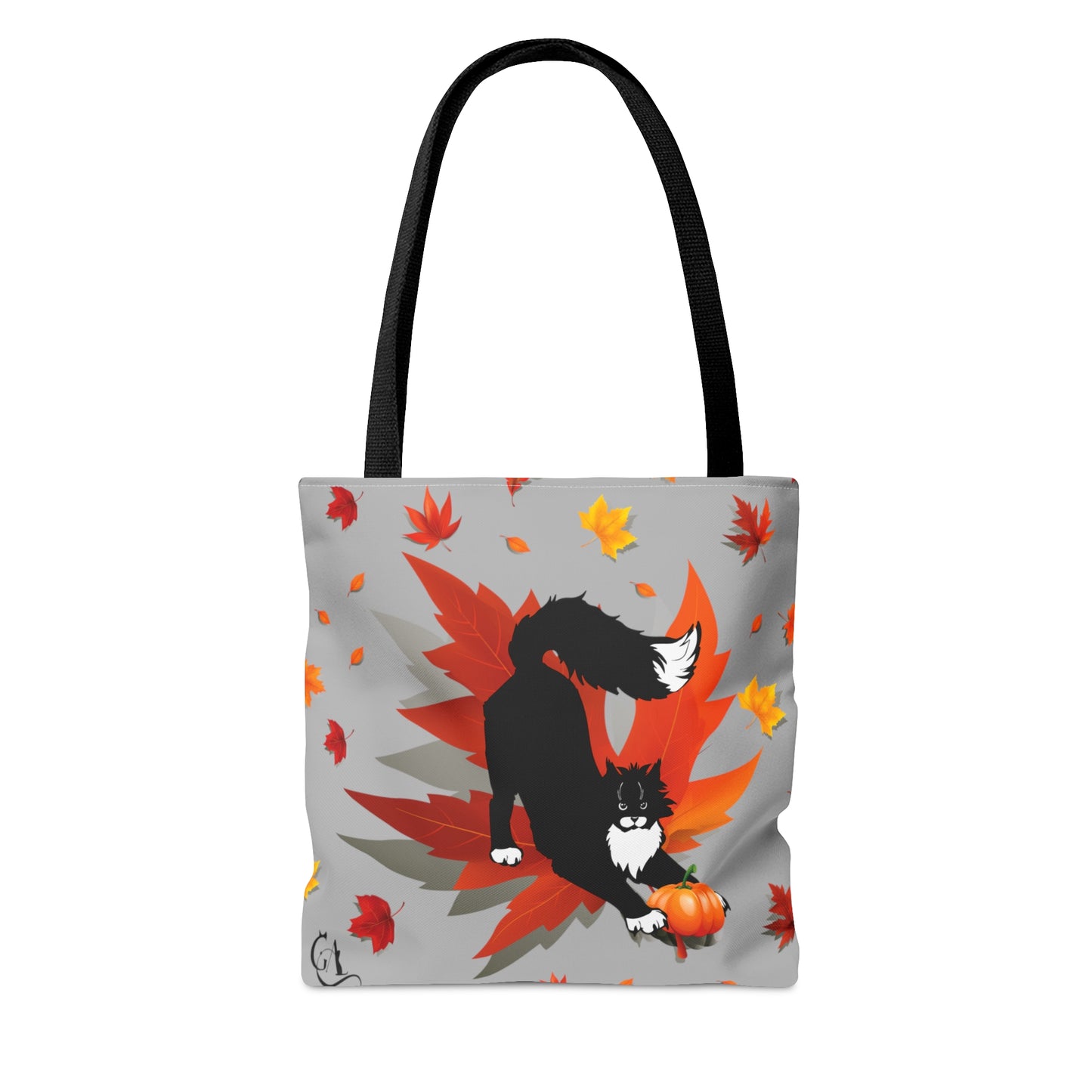 GA Cat Ludo Leaves and Pumpkin`s - Tote Bag grey