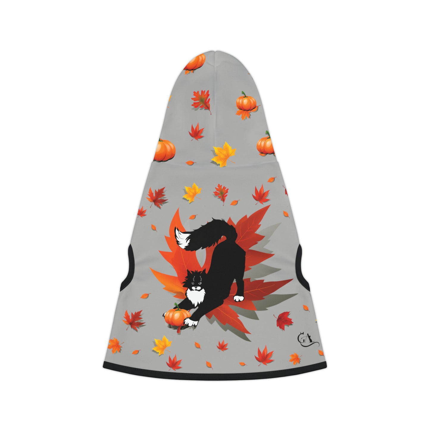 GA Ludo Leaves and Pumpkins, Pet Hoodie (Cinza) 