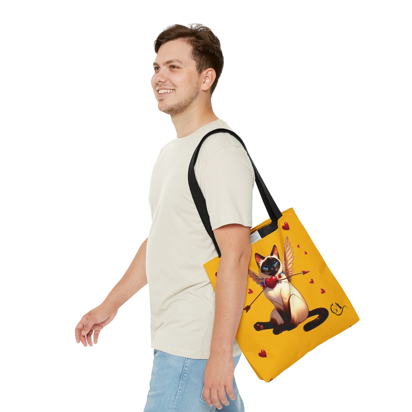 cat cupid, Tote Bag yellow