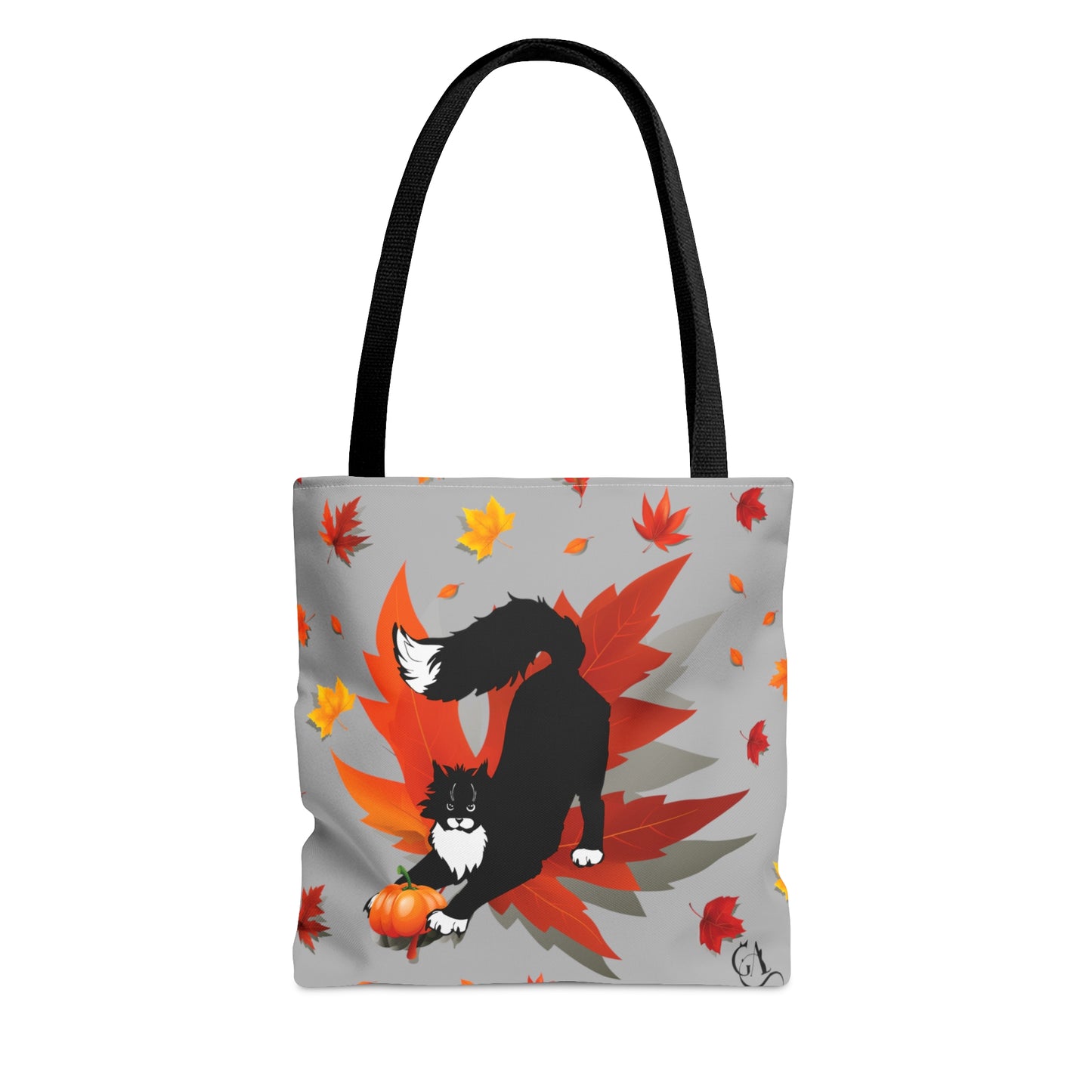 GA Cat Ludo Leaves and Pumpkin`s - Tote Bag grey