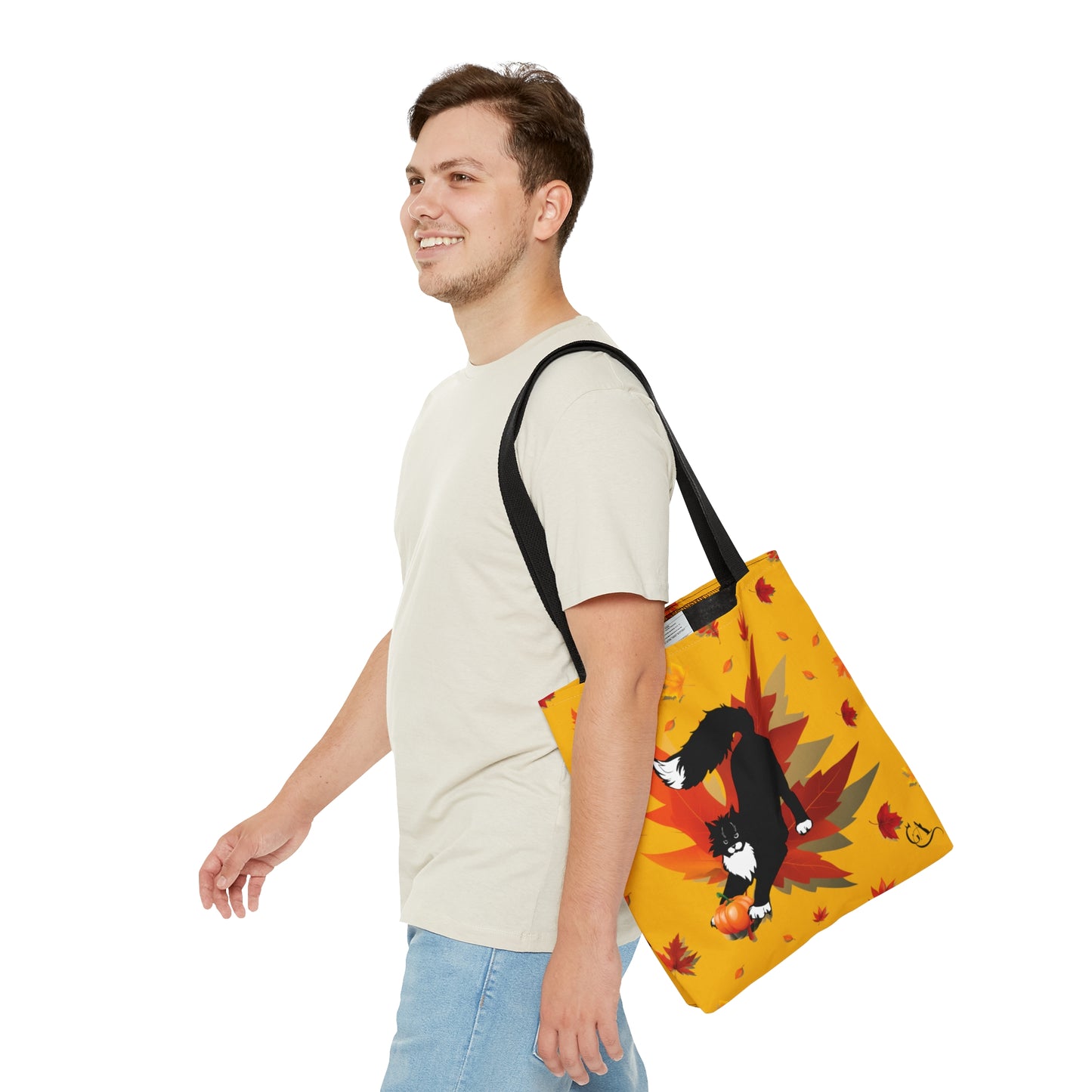 GA Cat Ludo Leaves and Pumpkin - Tote Bag