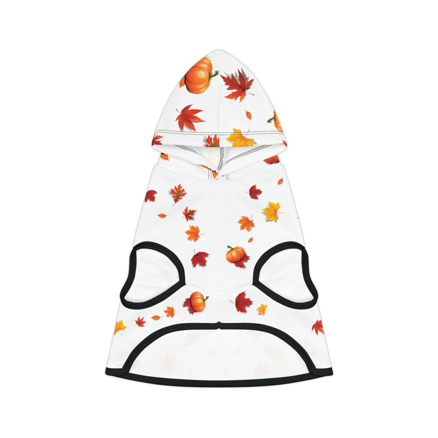 GA Ludo Leaves and Pumpkins, Pet Hoodie (Branco)