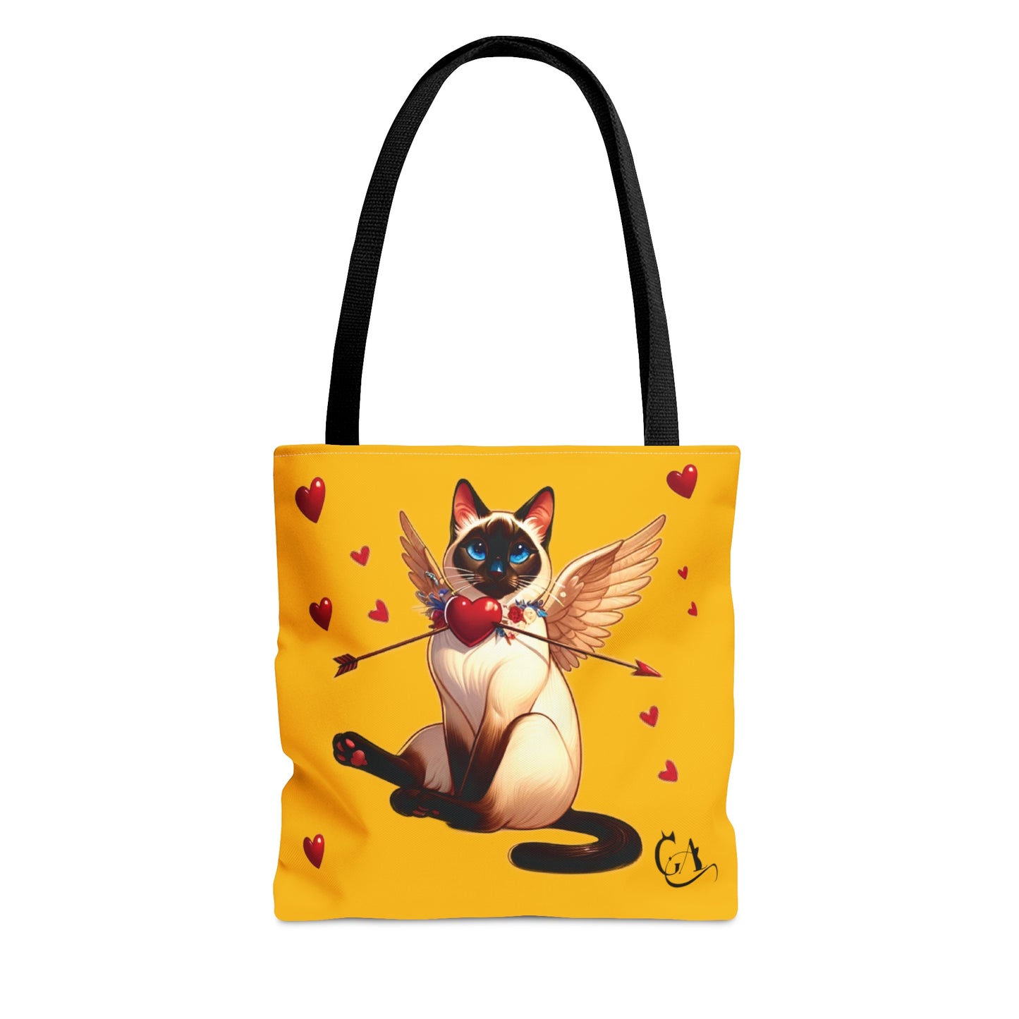 GA Cat Cupid, Tote Bag yellow