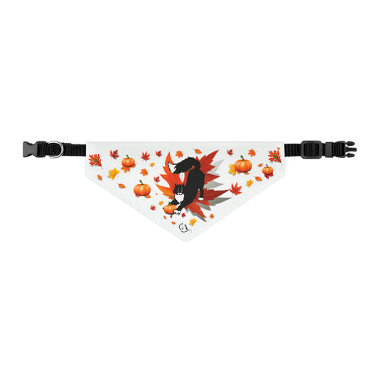 GA Ludo Leaves and Pumpkins, Pet Bandana Collar