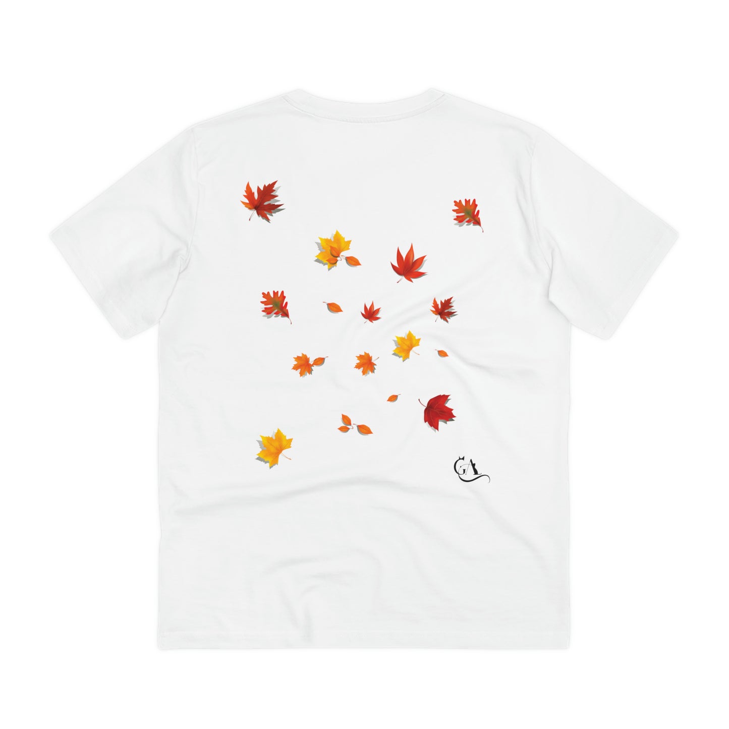 GA Cat Ludo Leaves and Pumpkins, Organic T-shirt - Unisex