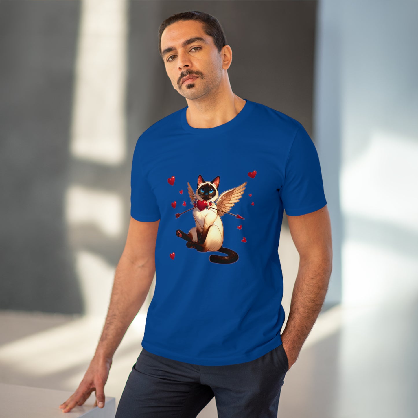 GA Cat Cupid Valentine, Organic T-shirt - Unisex