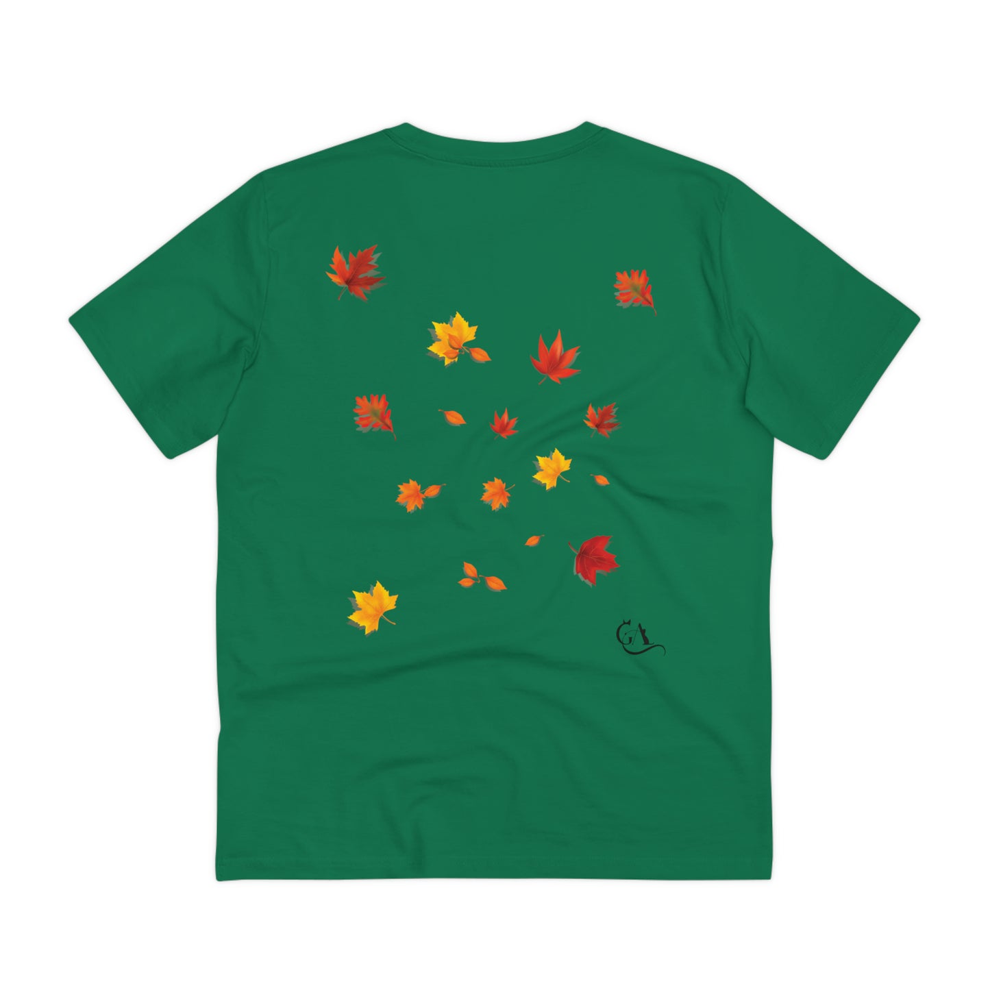 GA Cat Ludo Leaves and Pumpkins, T-shirt Organica - Unisex