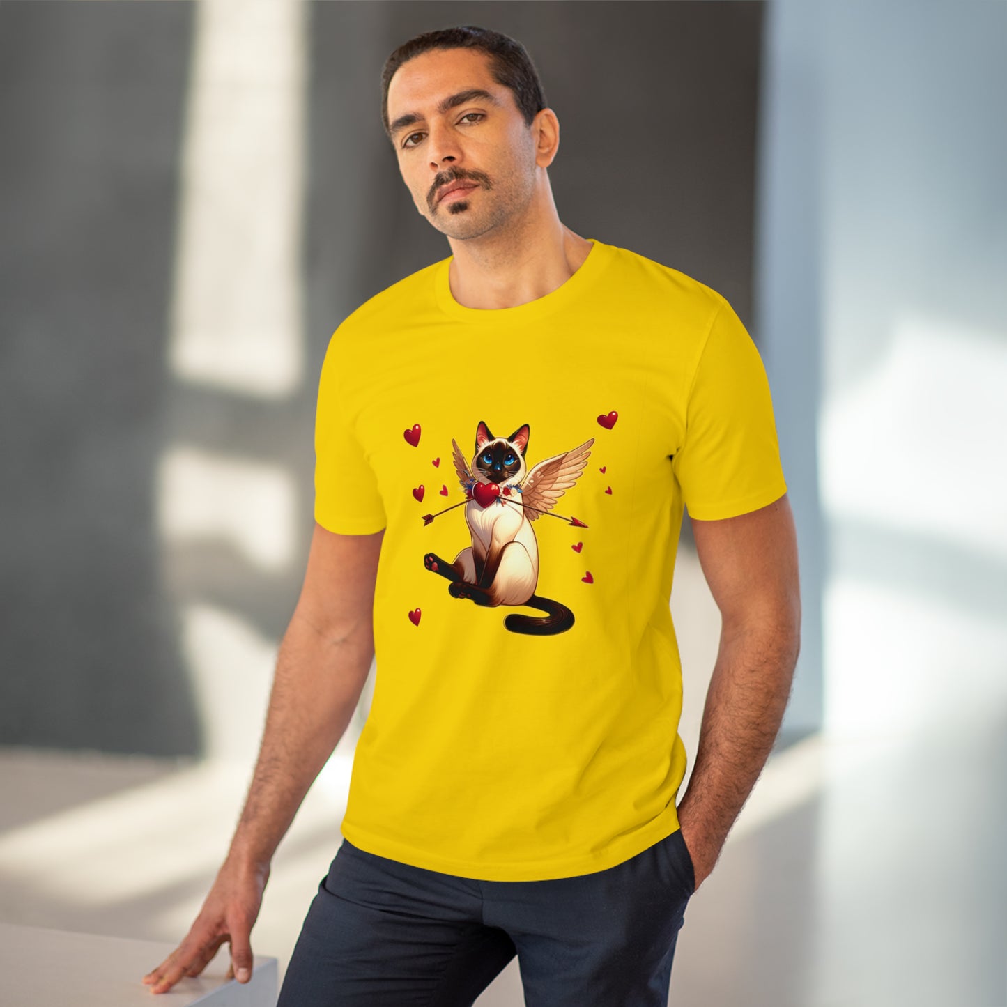 GA Cat Cupid Valentine, Organic T-shirt - Unisex