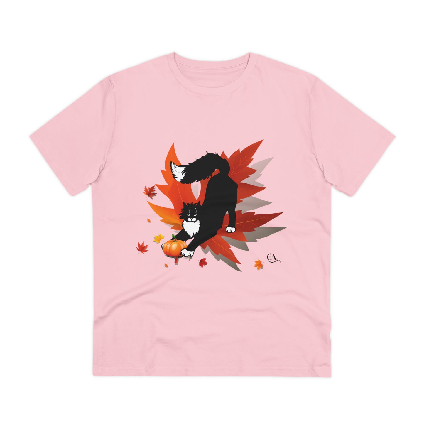 GA Cat Ludo Leaves and Pumpkins, T-shirt Organica - Unisex