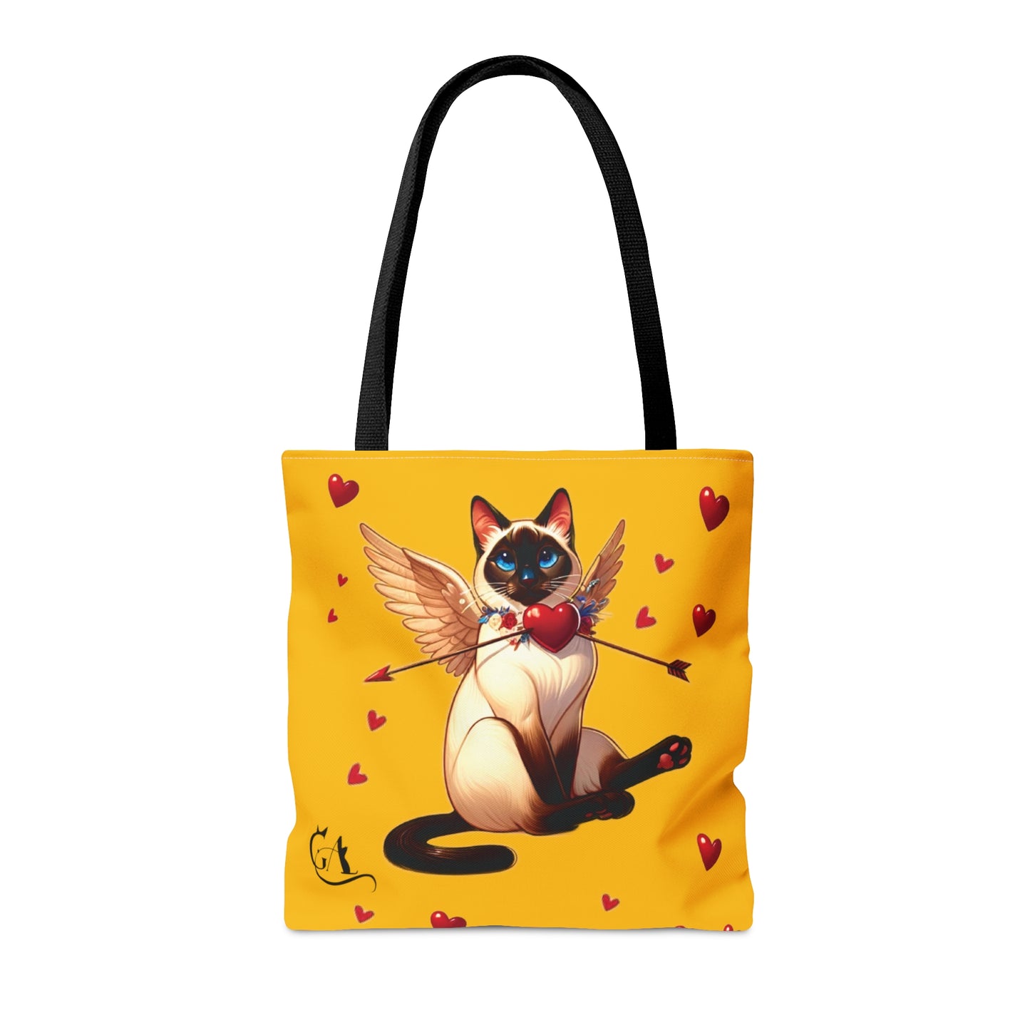 GA Cat Cupid, Tote Bag yellow