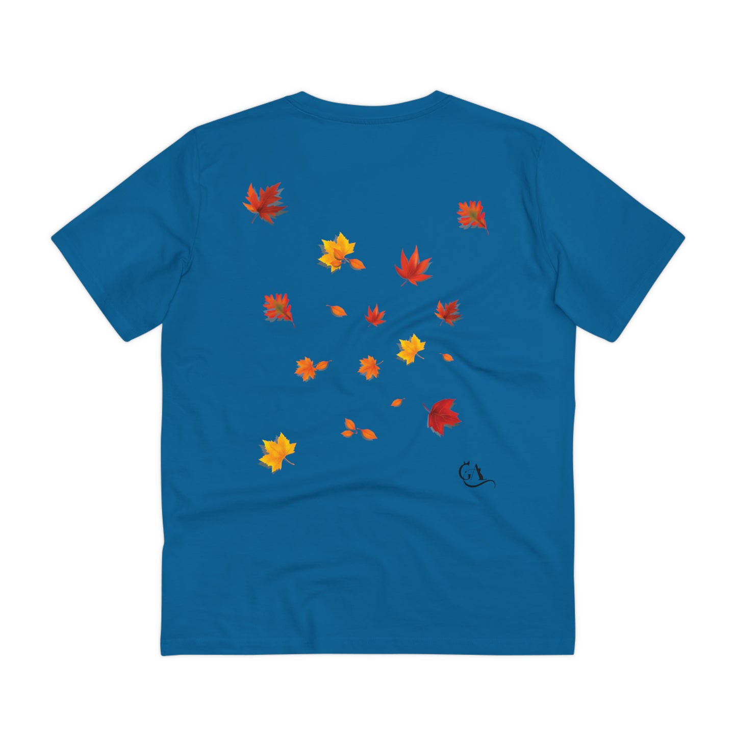 GA Cat Ludo Leaves and Pumpkins, T-shirt Organica - Unisex