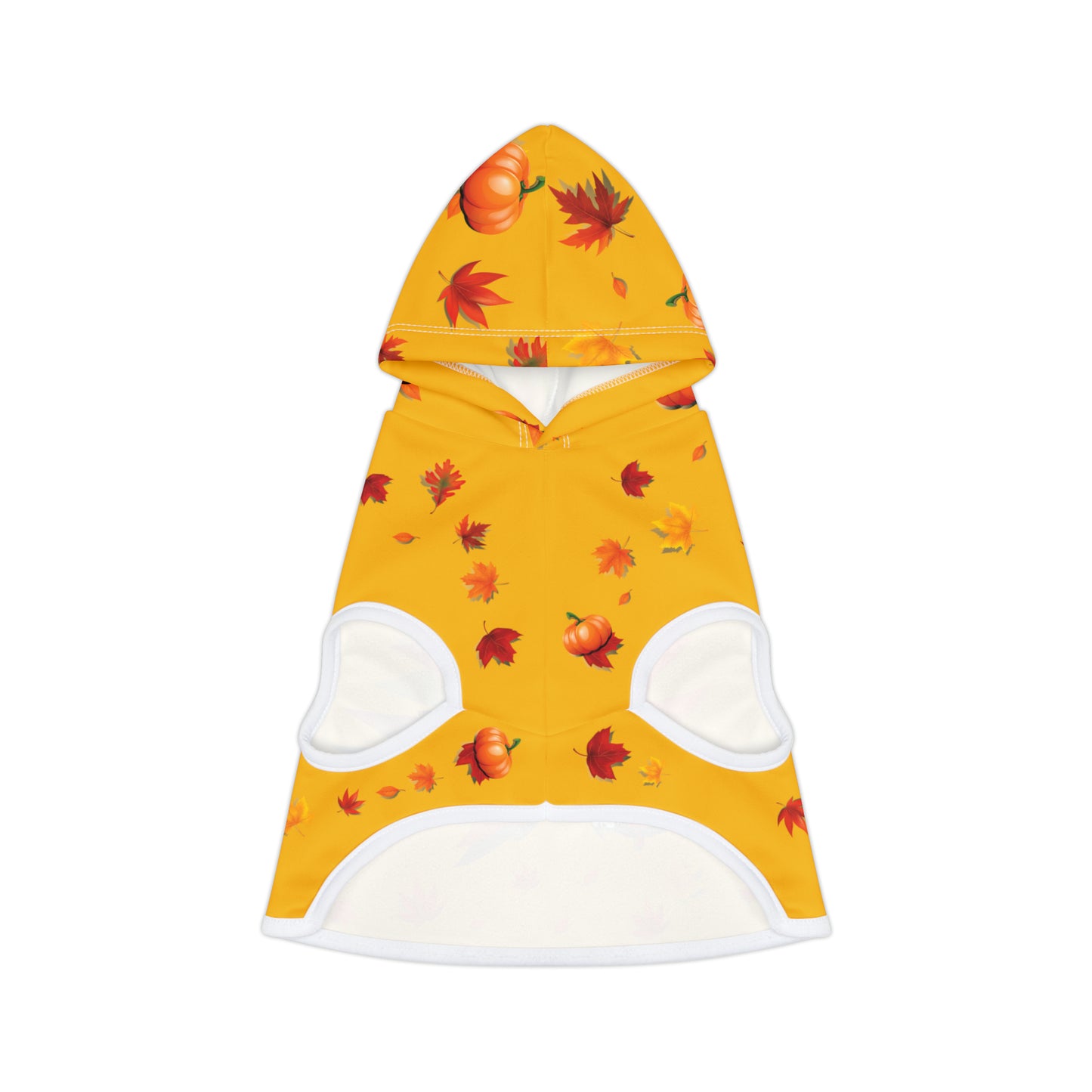 GA Ludo Leaves and Pumpkins, Pet Hoodie (Yellow)