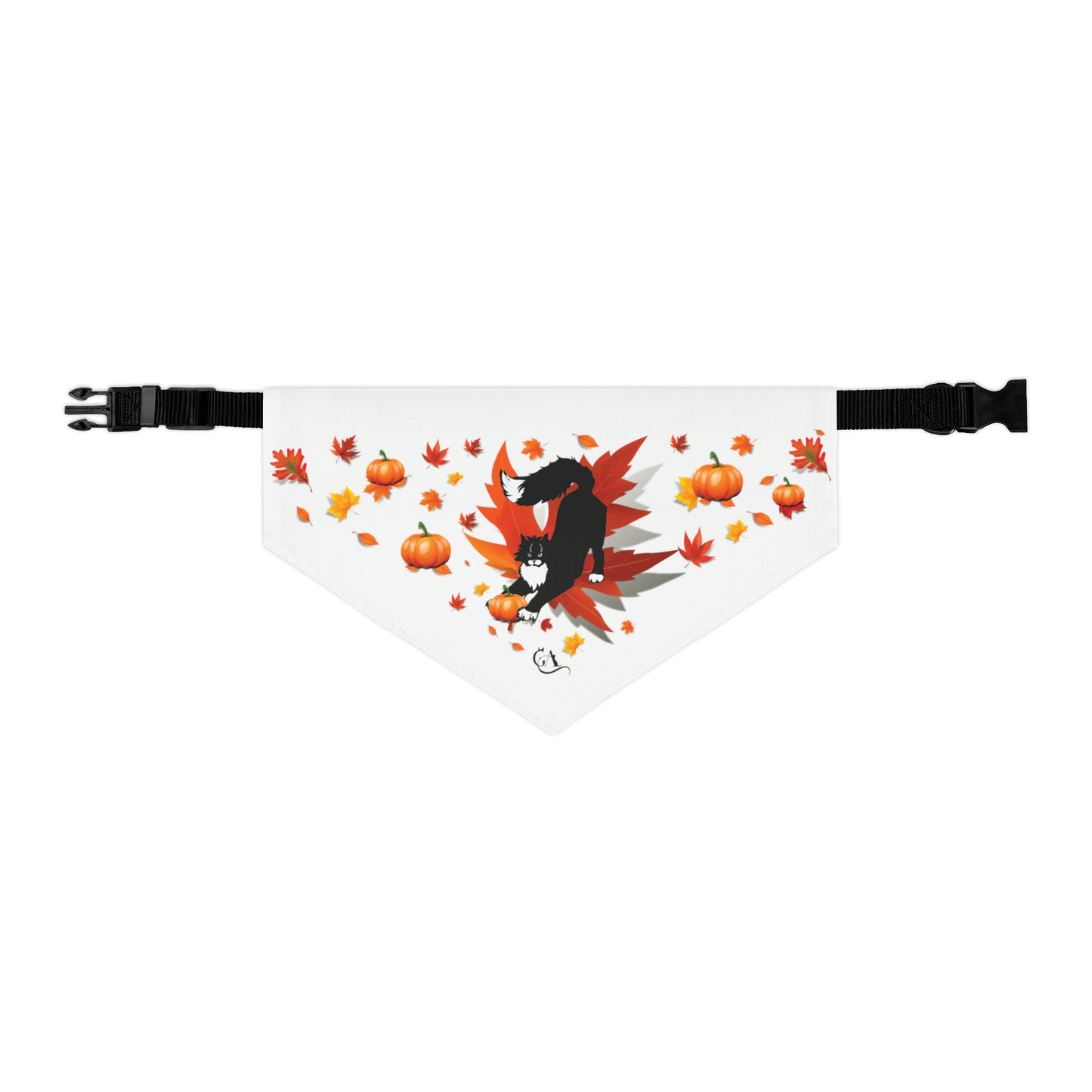 GA Ludo Leaves and Pumpkins, Pet Bandana Collar