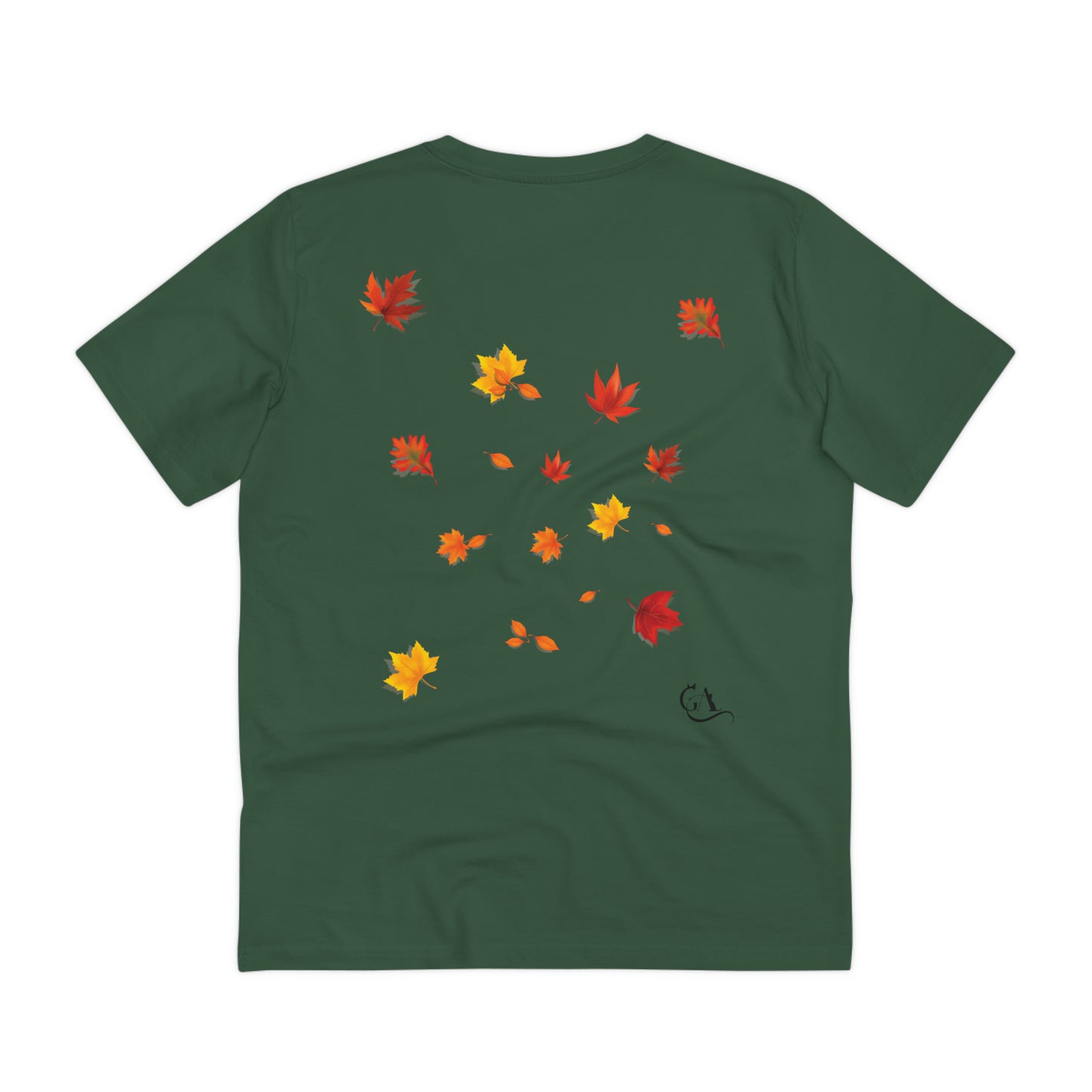 GA Cat Ludo Leaves and Pumpkins, Organic T-shirt - Unisex