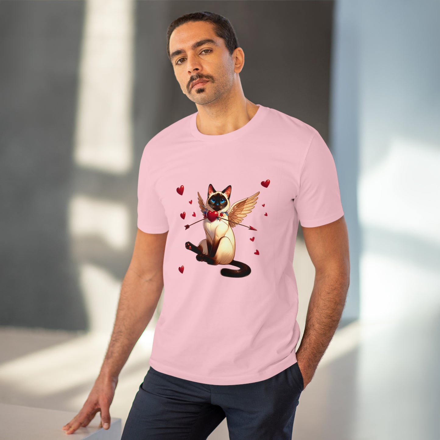 GA Cat Cupid Valentine, Organic T-shirt - Unisex