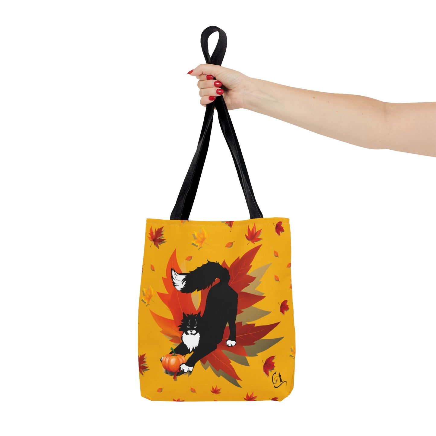 GA Cat Ludo Leaves and Pumpkin - Tote Bag