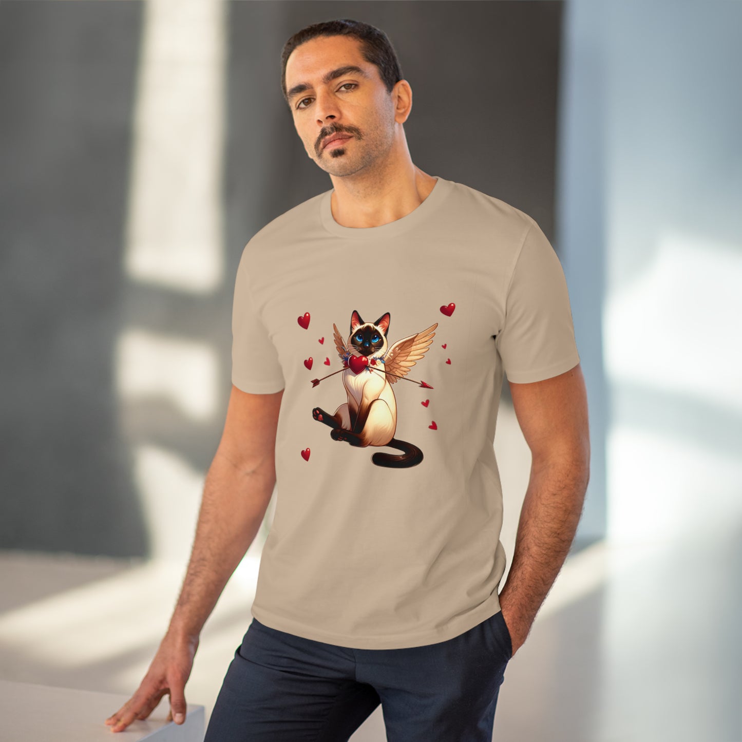 GA Cat Cupid Valentine, Organic T-shirt - Unisex