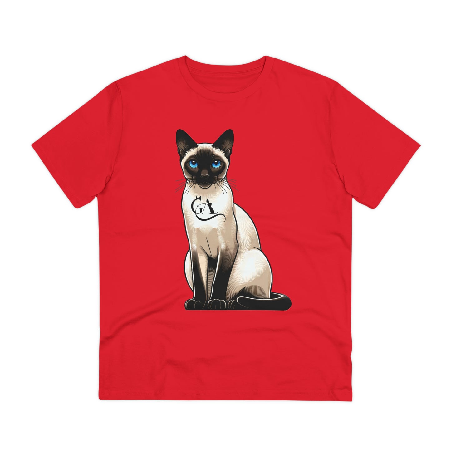 GA T-shirt com Ilustração Encantadora de Gato Siamês - Design Cativante Aliado ao Confort