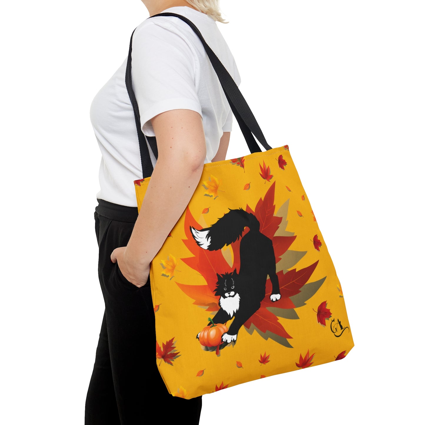 GA Cat Ludo Leaves and Pumpkin - Tote Bag