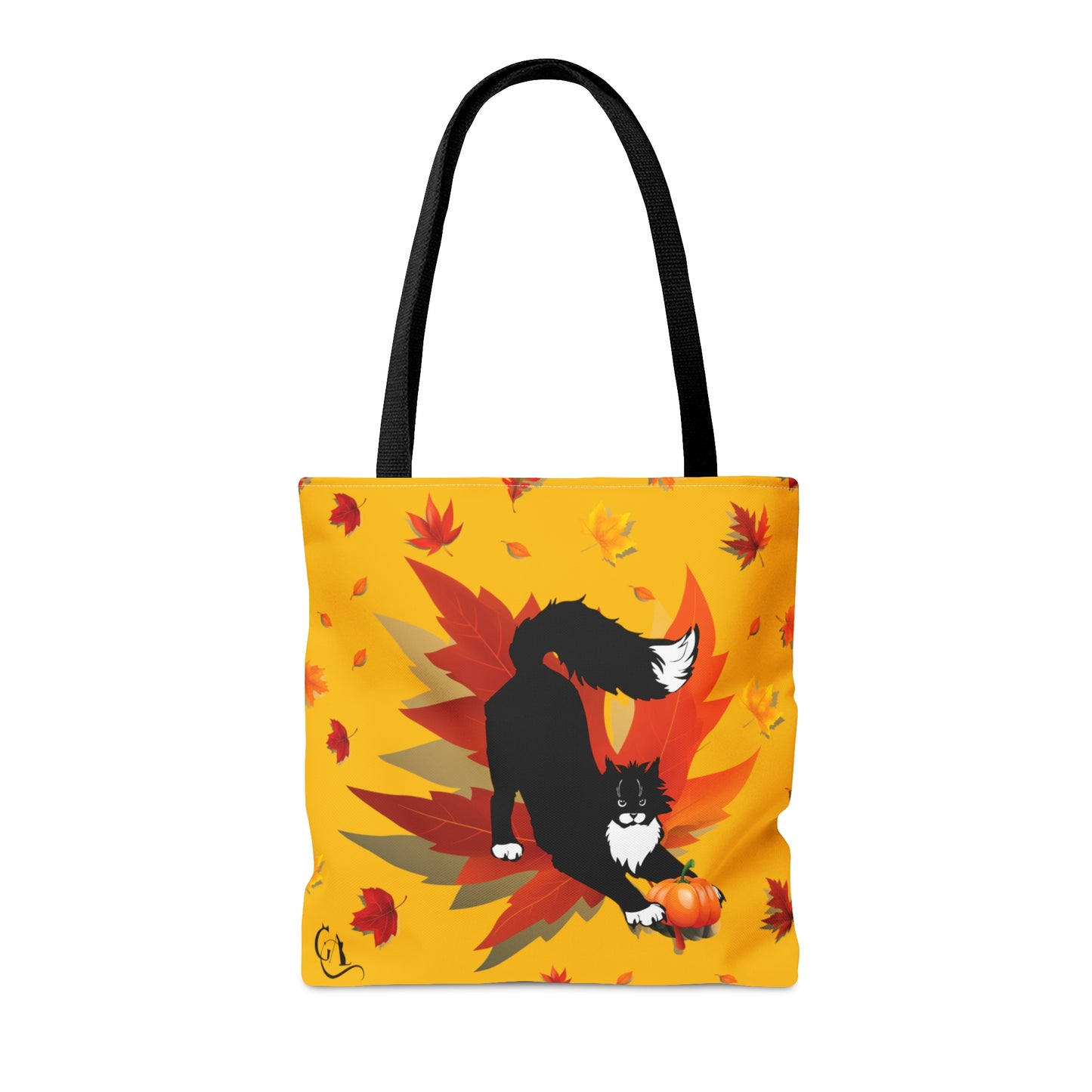 GA Cat Ludo Leaves and Pumpkin - Tote Bag