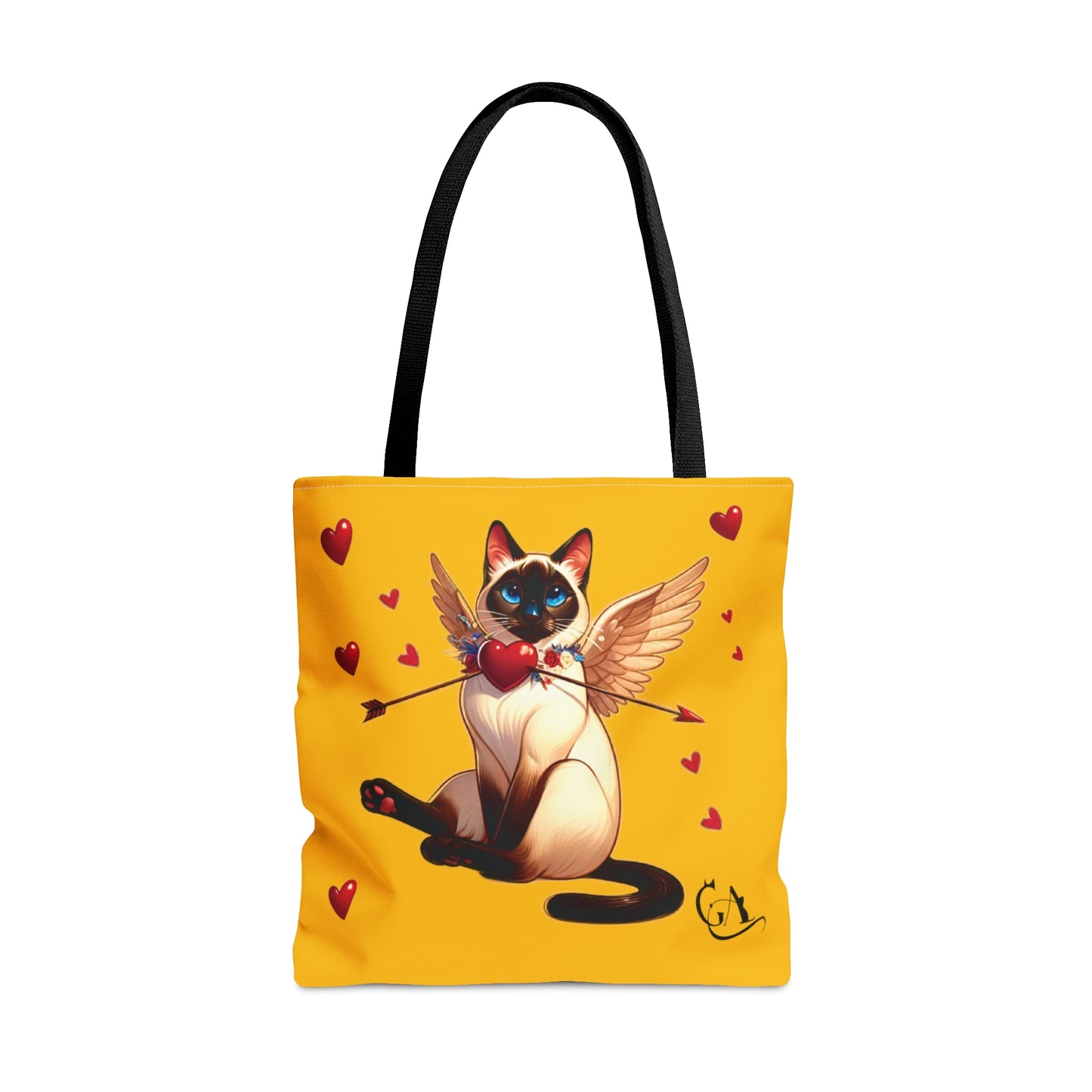 GA Cat Cupid, Tote Bag yellow