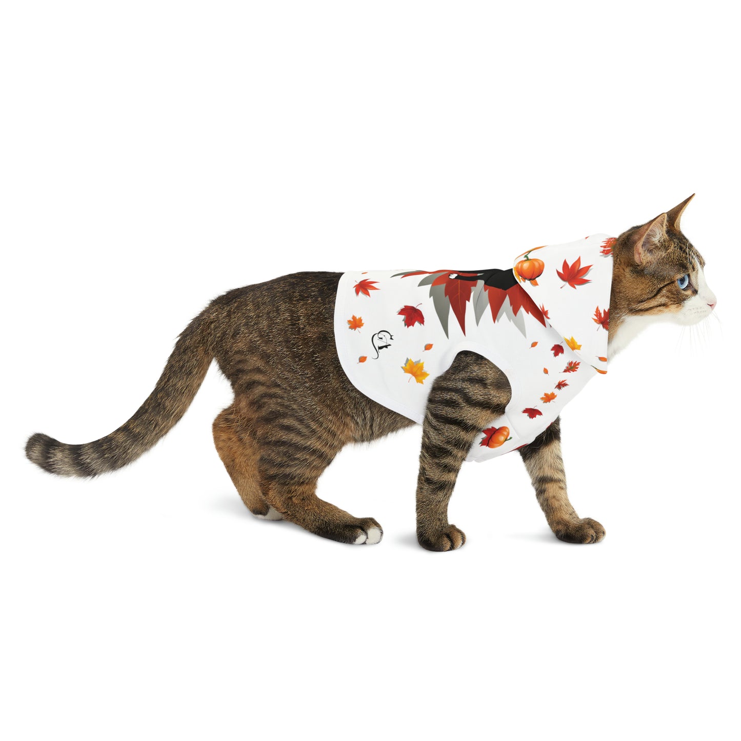 GA Ludo Leaves and Pumpkins, Pet Hoodie (Branco)