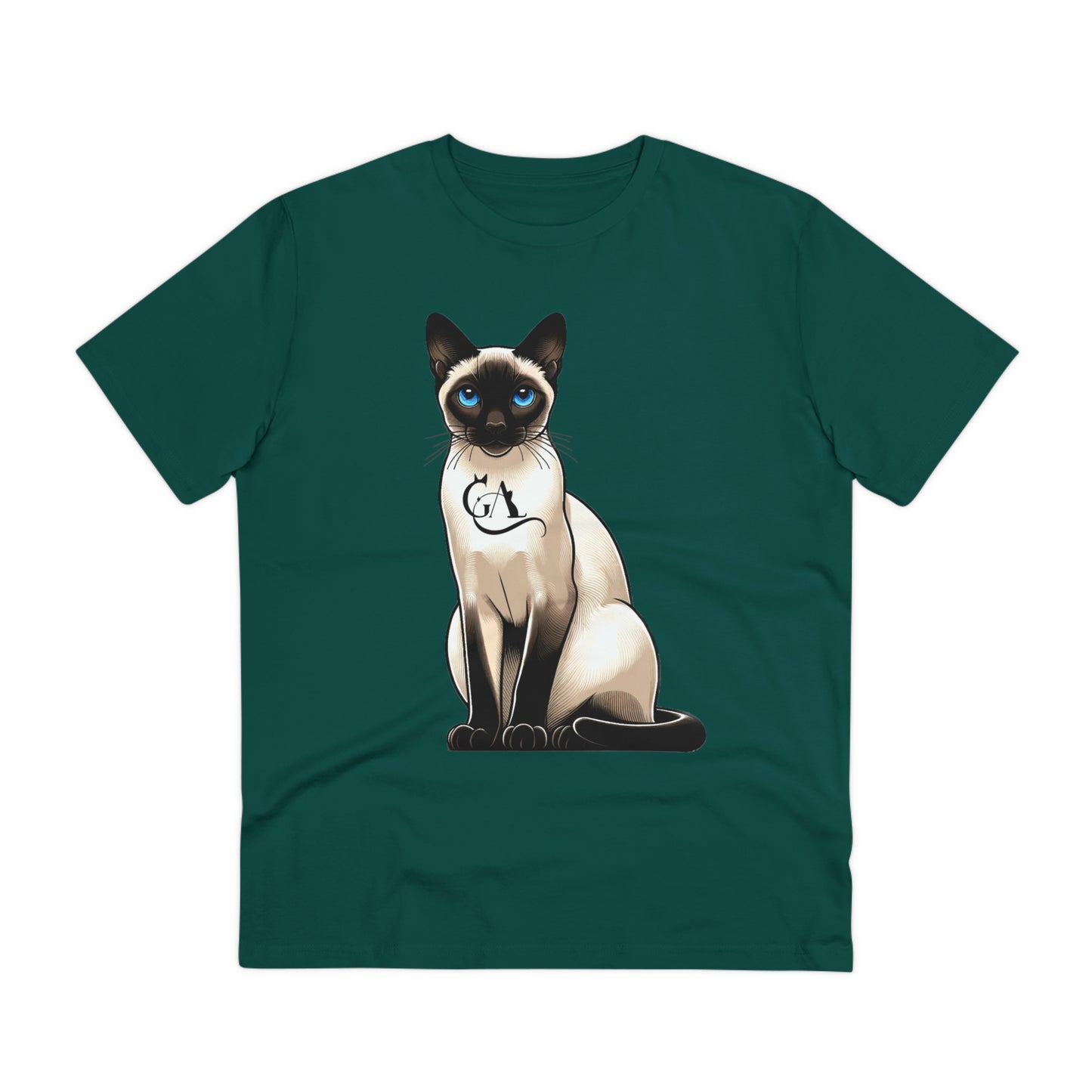 GA T-shirt com Ilustração Encantadora de Gato Siamês - Design Cativante Aliado ao Confort