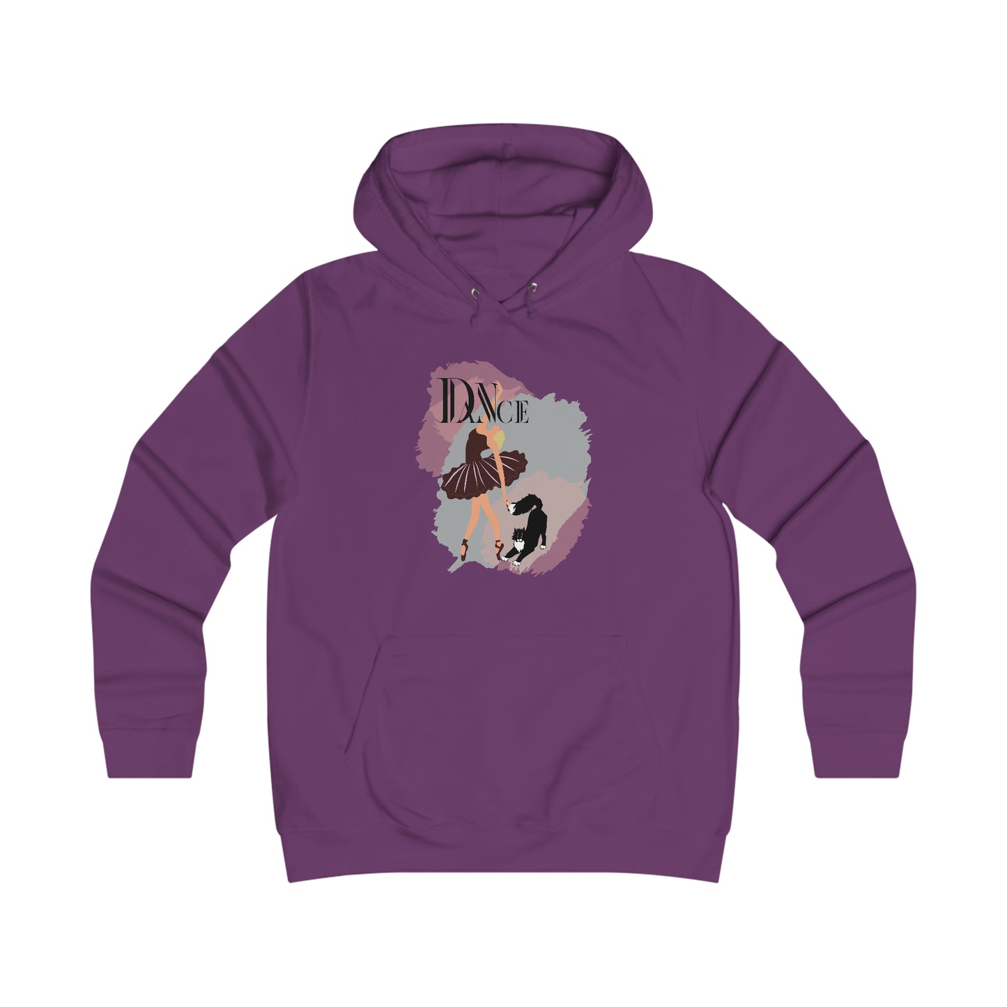 GA Graceful Ballerina and Whimsical Cat Hoodie - A Harmony of Style and Comfort