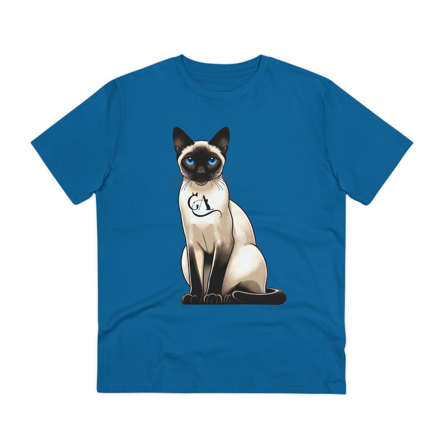 GA Enchanting Siamese Cat Illustration Tee - Captivating Design Meets Comfort- 100% organic t-shirt - unisex.