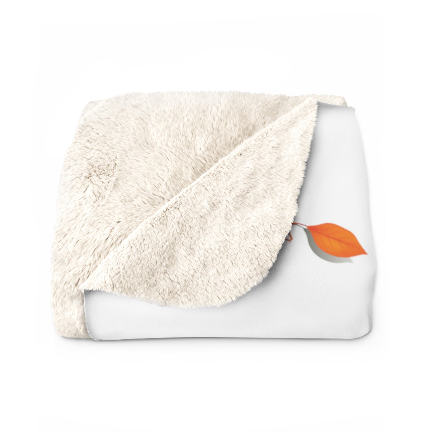 GA Ludo Leaves and pumpkin, Fleece Blanket White