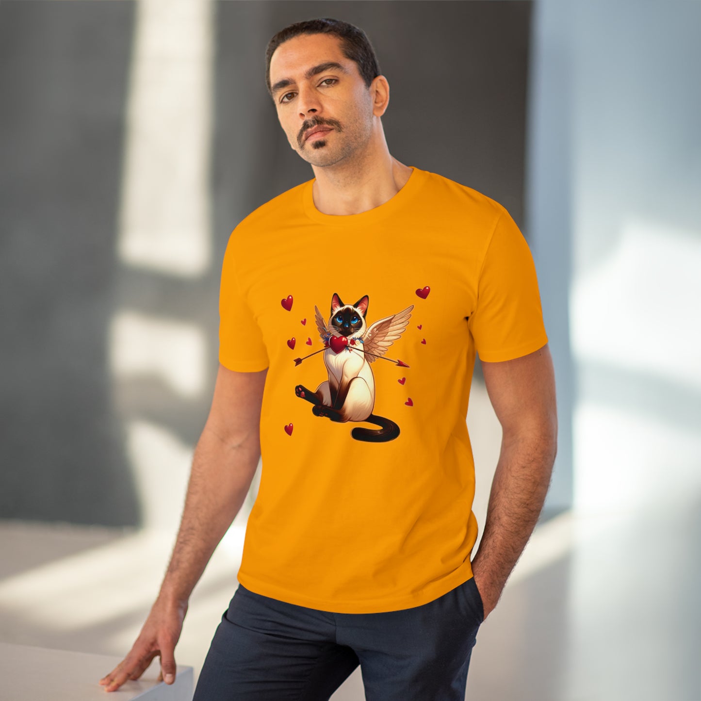 GA Cat Cupid Valentine, Organic T-shirt - Unisex