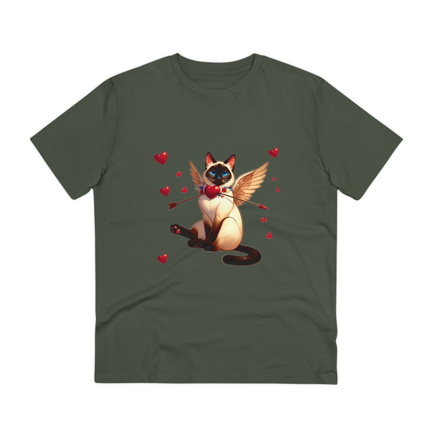 GA Cat Cupid Valentine, Organic T-shirt - Unisex