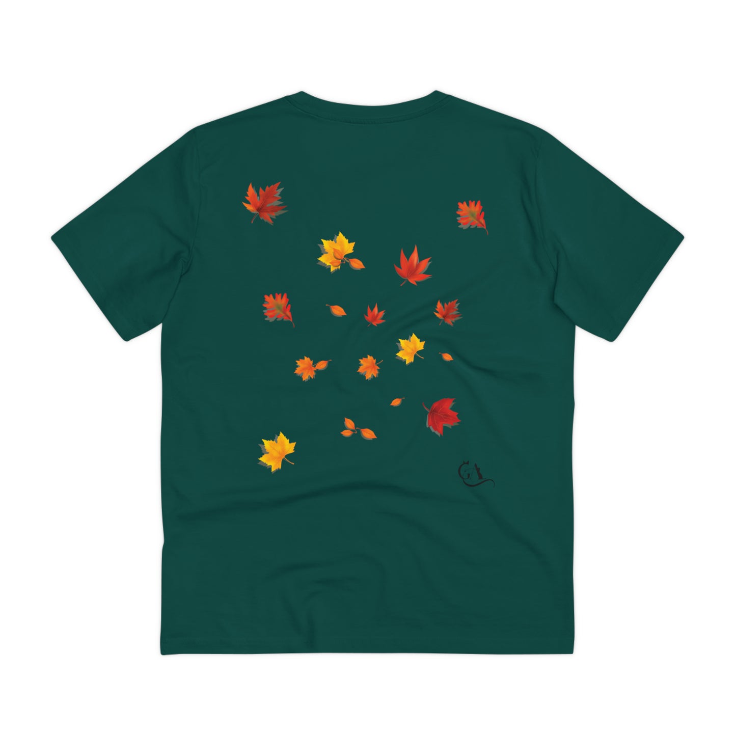 GA Cat Ludo Leaves and Pumpkins, Organic T-shirt - Unisex