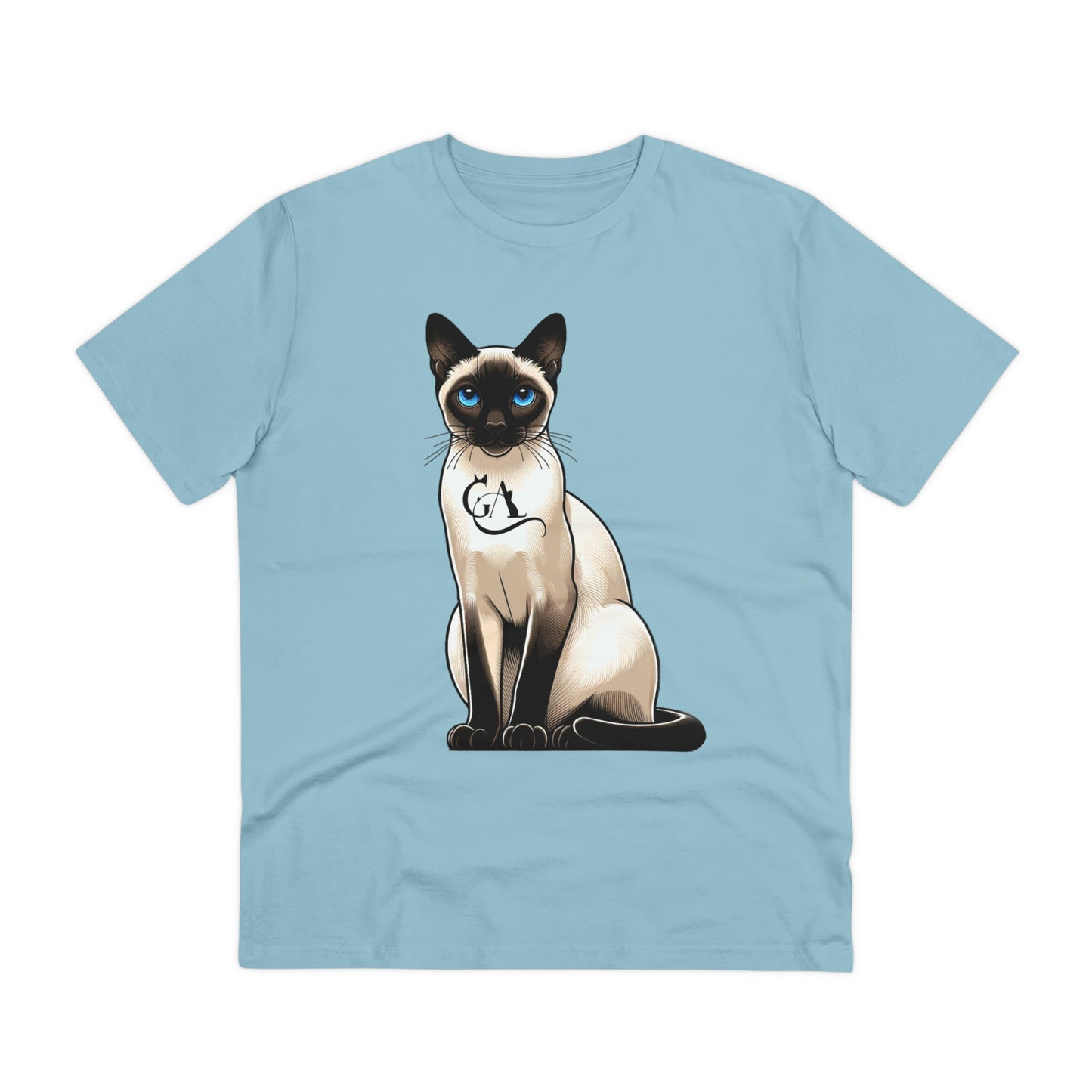 GA Enchanting Siamese Cat Illustration Tee - Captivating Design Meets Comfort- 100% organic t-shirt - unisex.